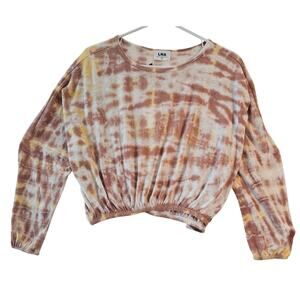 LNA Tye Dye Cropped Pullover XS Oversized fits to Large MSRP $118 NWT Boho Y2K